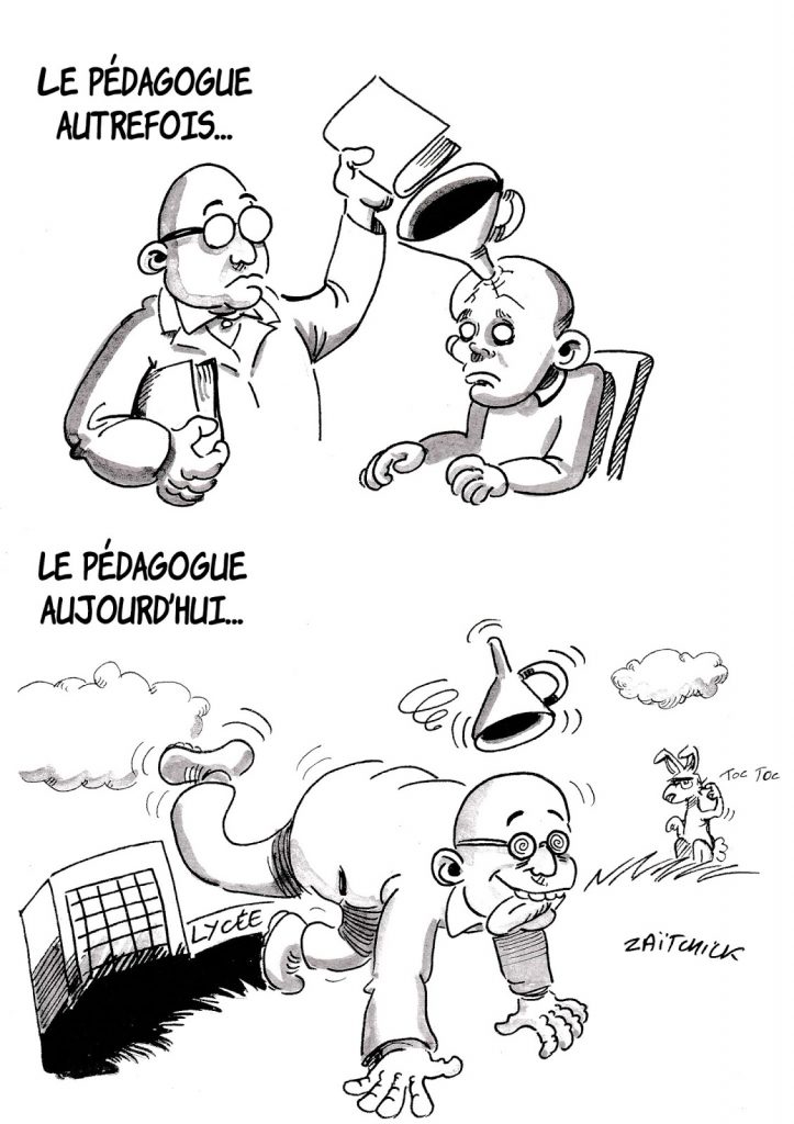 dessin humoristique sur l’évolution des pédagogues