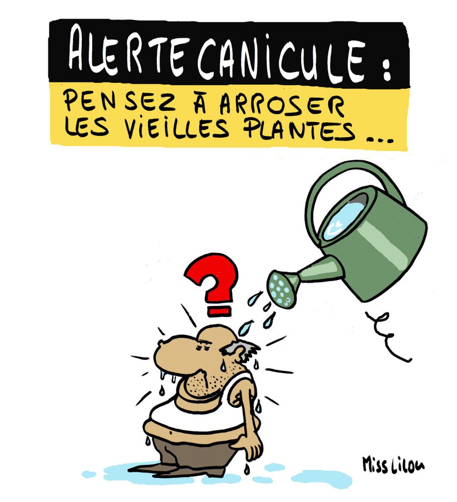 dessin de Miss Lilou sur la canicule annoncée en France