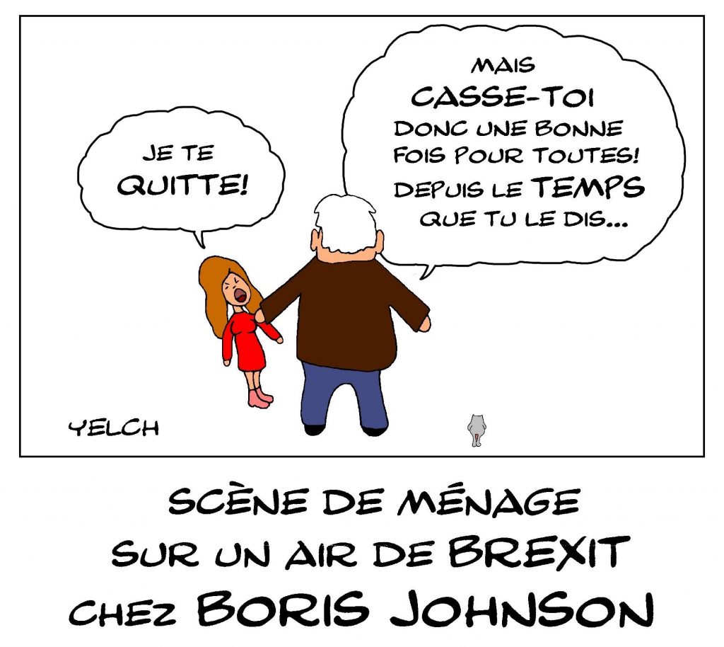 dessin de Yelch sur la vie sentimentale tumultueuse de Boris Johnson