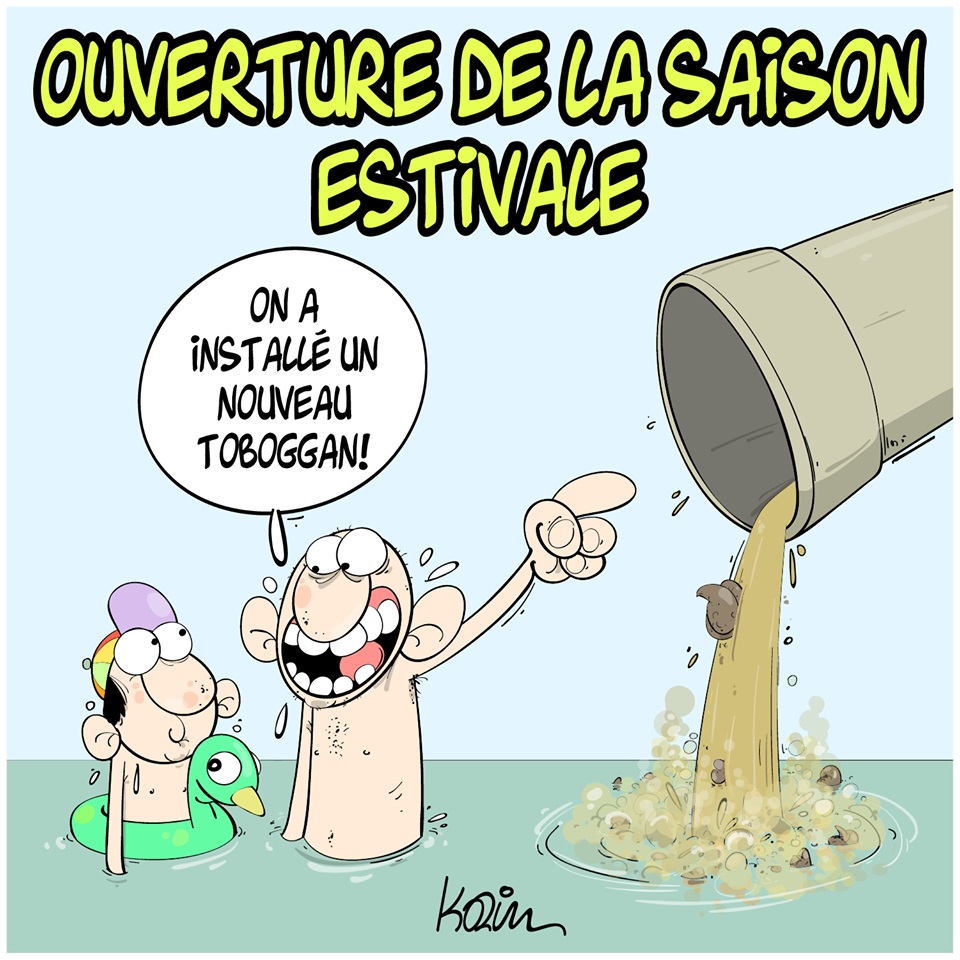 dessin d’actualité humoristique sur le début de la saison estivale en Algérie