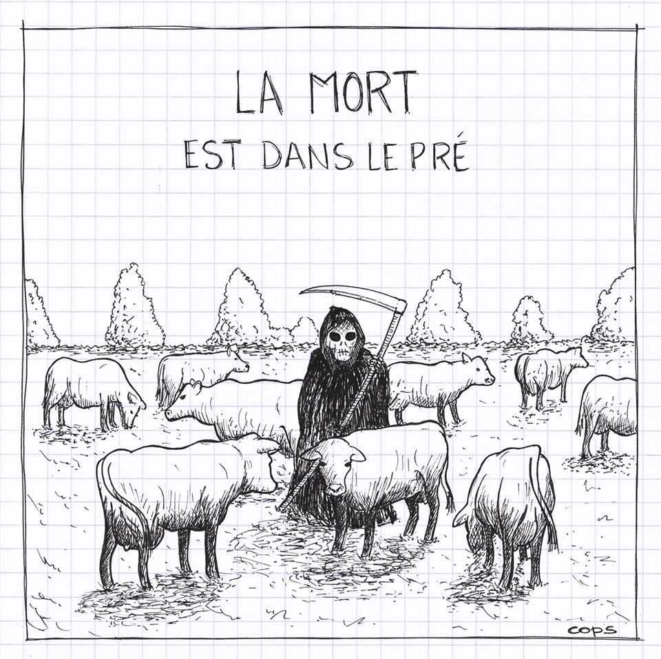 dessin de Cops sur l’amour est dans le pré ou la mort est dans le pré