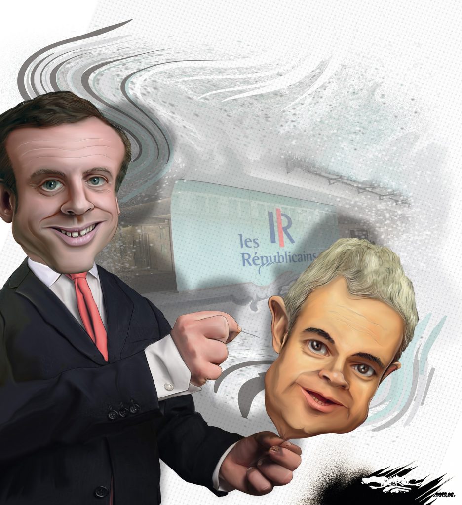 dessin d’actualité humoristique sur la démission de Laurent Wauquiez de la présidence des Républicains