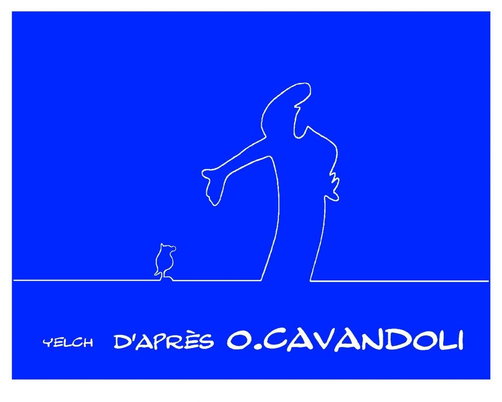 dessin de Yelch en hommage à La Linea d’Osvaldo Cavandoli