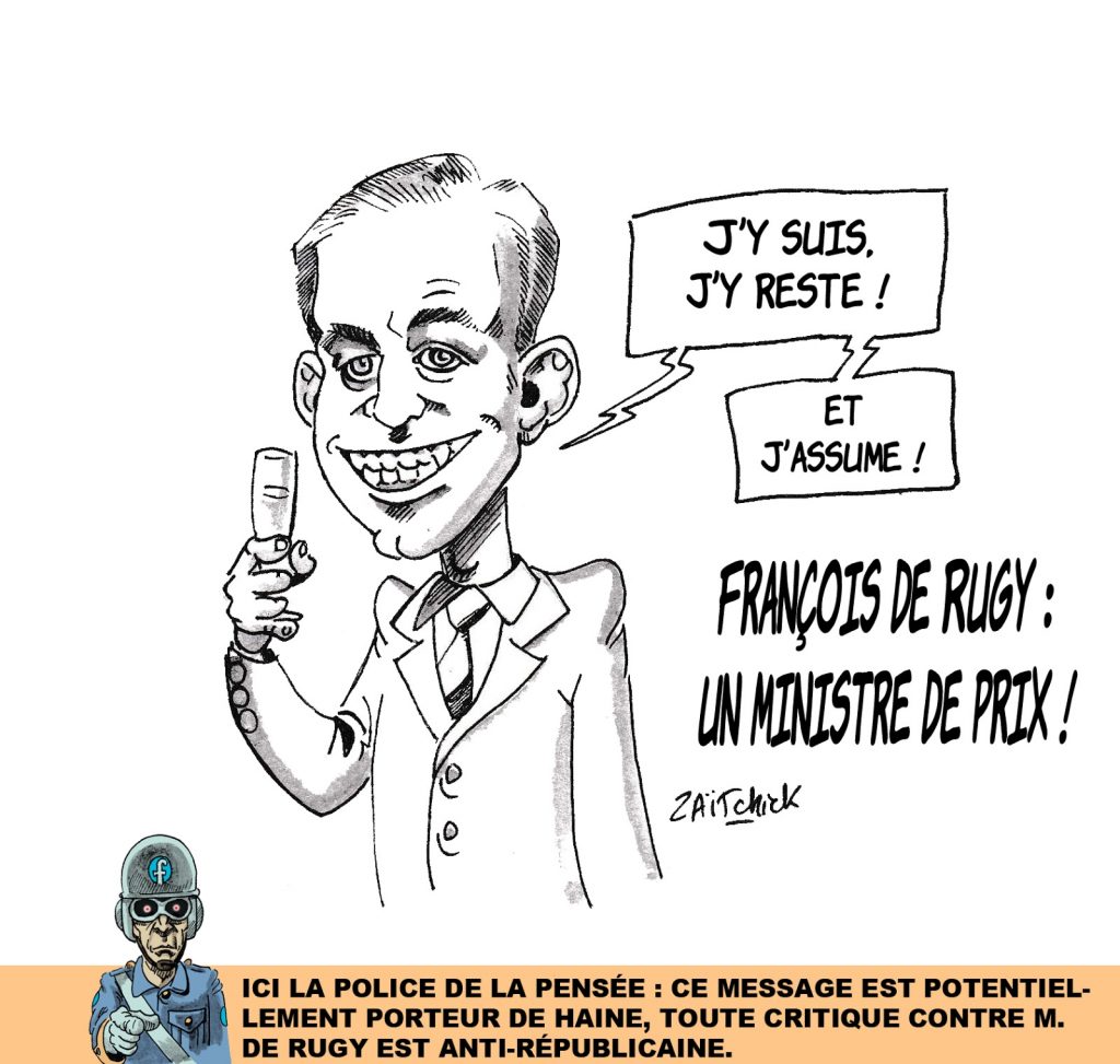 dessin humoristique de Zaïtchick sur les dîners fastueux de François de Rugy