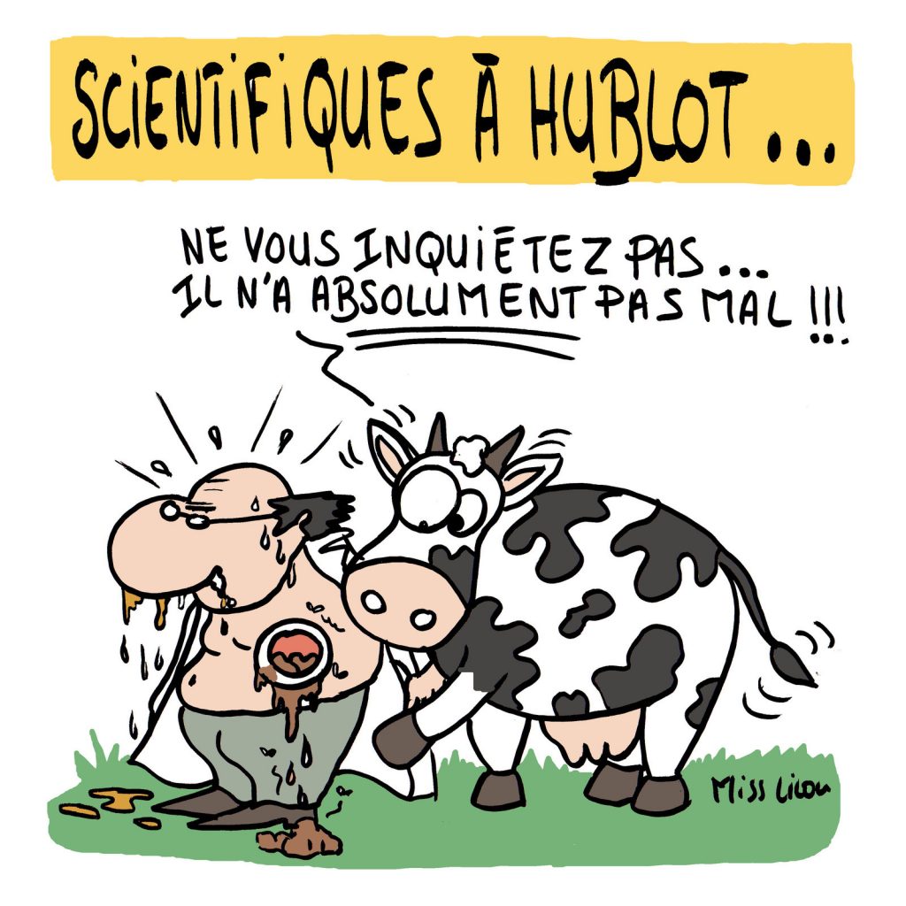 dessin de Miss Lilou sur le scandale des vaches à hublots