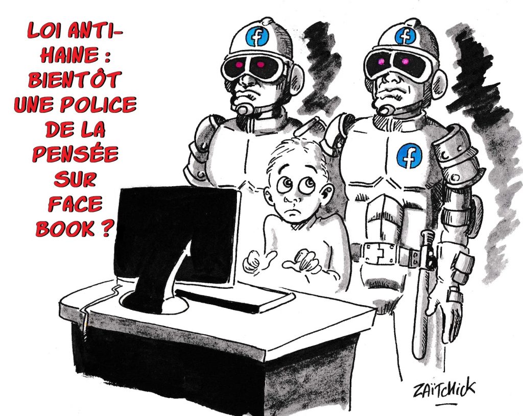 dessin humoristique de Zaïtchick sur la loi anti-haine