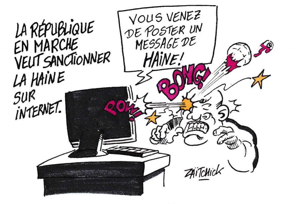 dessin humoristique de Zaïtchick sur la loi anti-haine