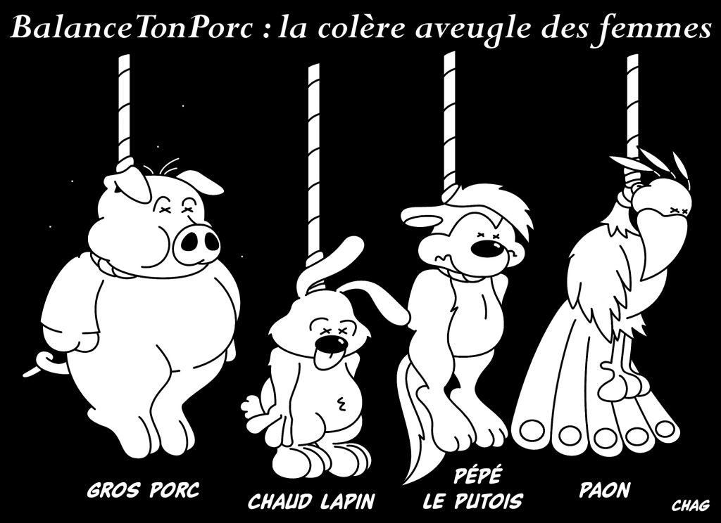 dessin d'humour de Chag sur le mouvement BalanceTonPorc