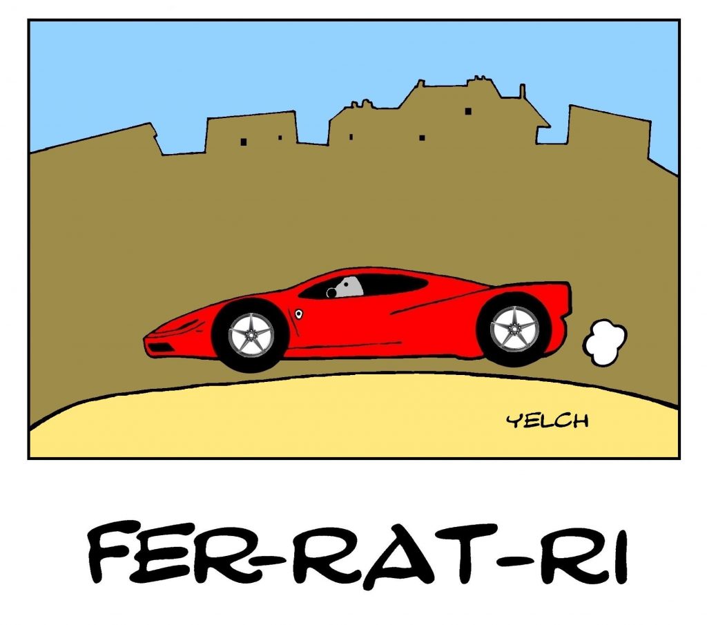 dessin de Yelch sur les voitures Ferrari