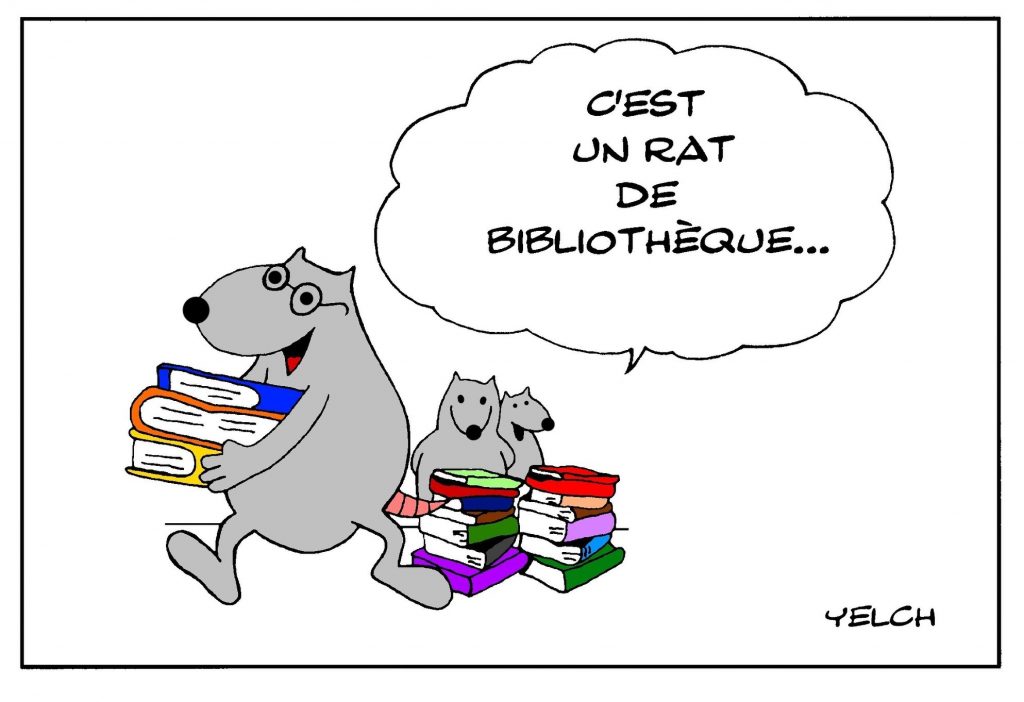 dessin de Yelch sur les rats de bibliothèque