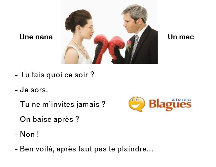 blague illustrée sur la vie de couple et la drague entre un mec et une nana