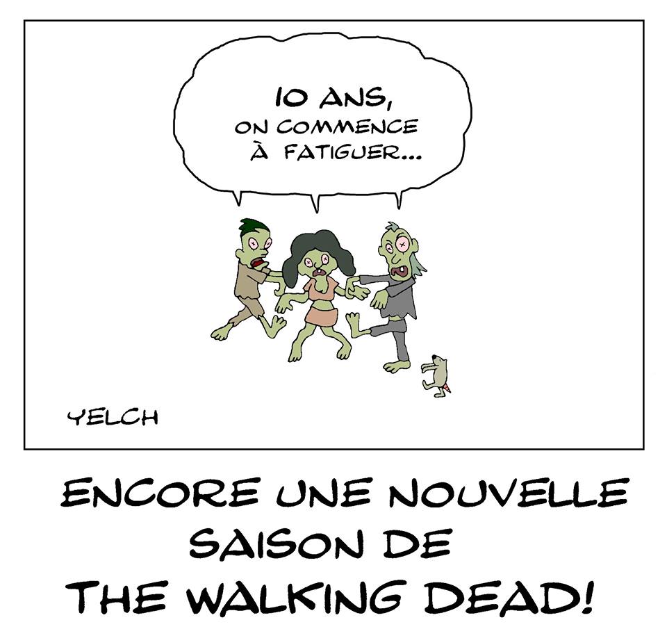 dessin de Yelch sur la série The Walking Dead