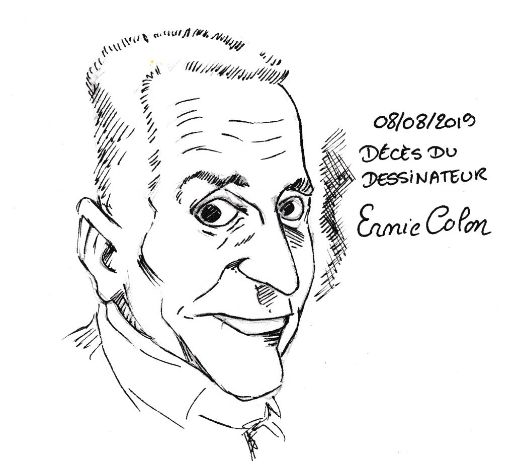 dessin humoristique de Zaïtchick en hommage à Ernie Colon, dessinateur de comics mort le 8 août 2019