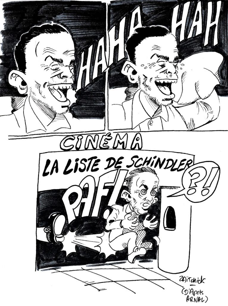 dessin humoristique de Zaïtchick sur les erreurs de jeunesse antisémites de Yann Moix