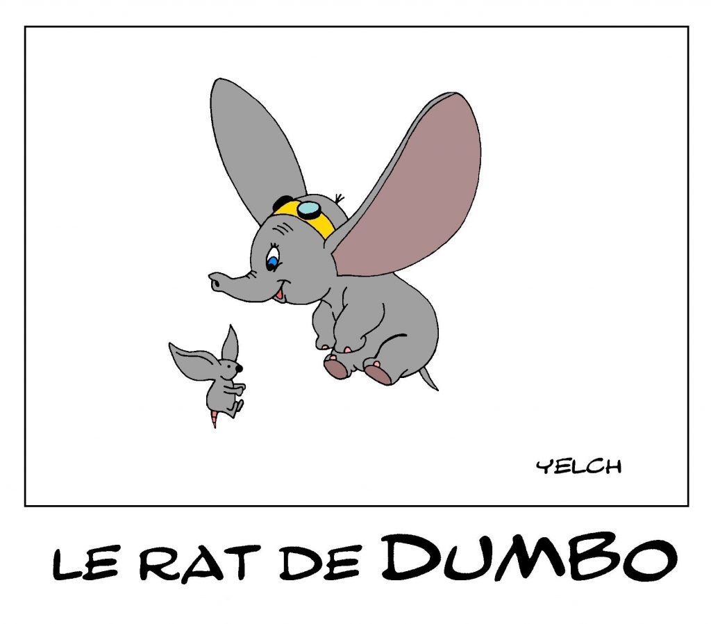 dessin de Yelch sur Dumbo l’éléphant volant