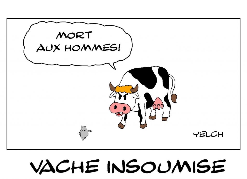 dessin de Yelch sur les vaches et l’expression mort aux vaches