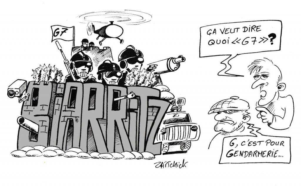 dessin humoristique de Zaïtchick sur le sommet du G7 à Biarritz