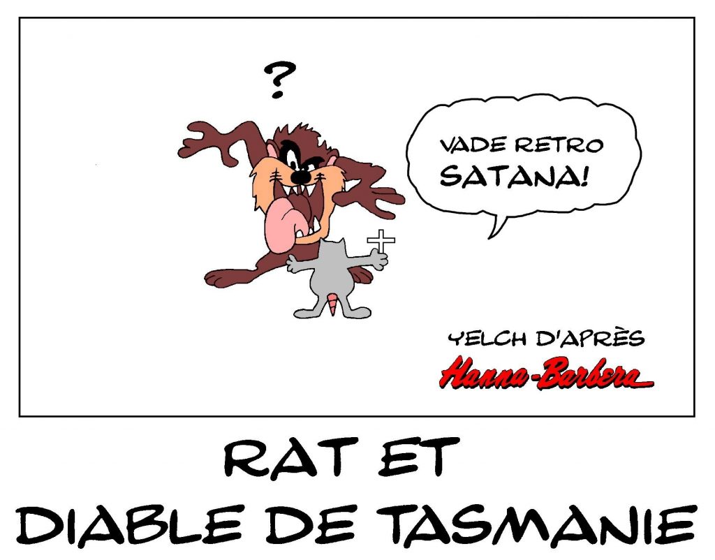 dessin de Yelch sur les diables de Tasmanie et Taz