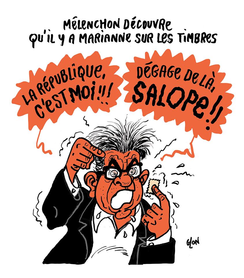 dessin humoristique de Glon sur Jean-Luc Mélenchon