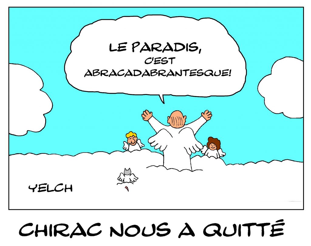 dessin de Yelch sur la mort de Jacques Chirac