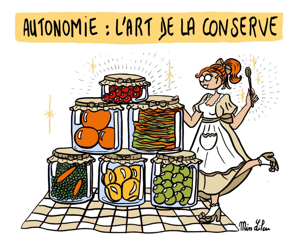 dessin de Miss Lilou sur l’autonomie et l’art de la conserve