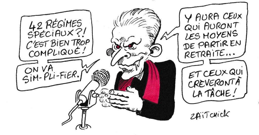 dessin de Zaïtchick sur Christophe Barbier et la réforme des retraites