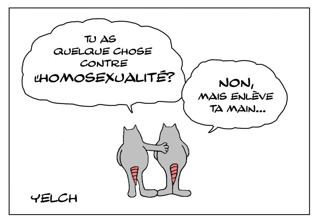 dessin de Yelch sur l’homosexualité et l’homophobie