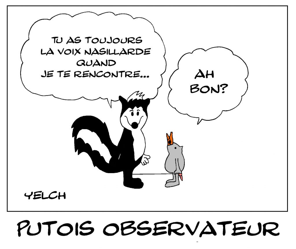 dessin de Yelch sur les putois et leur odeur