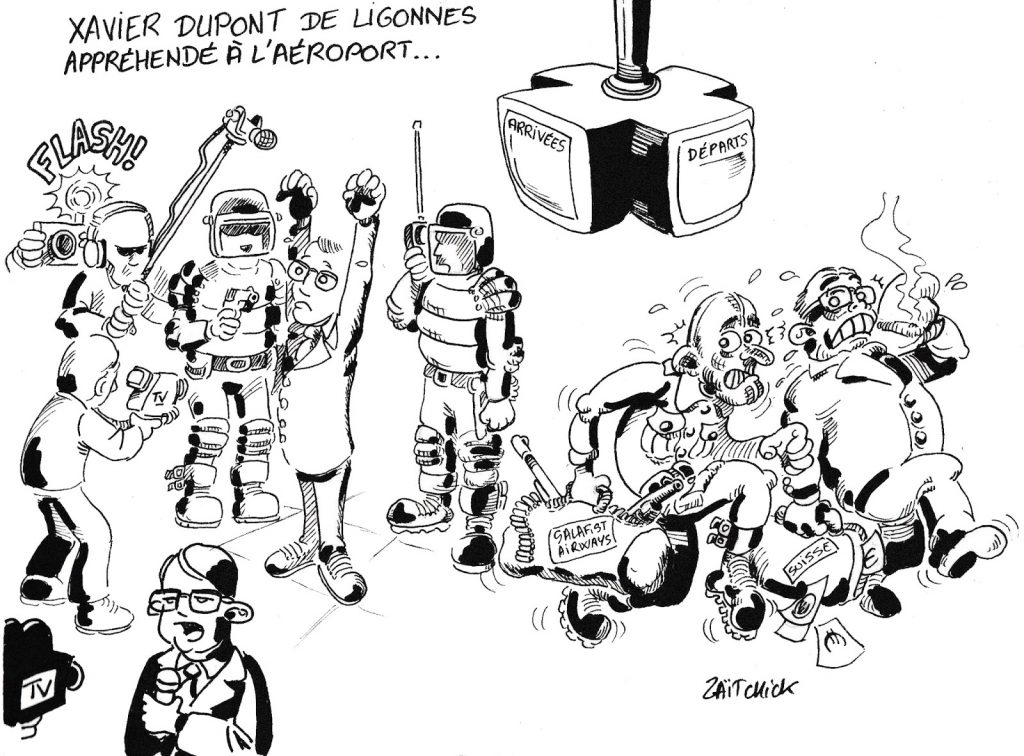 dessin de Zaïtchick sur l’emballement médiatique sur l’arrestation de Xavier Dupont de Ligonnès