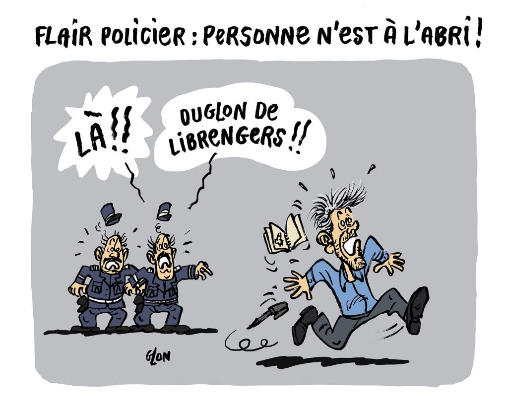 dessin humoristique de Glon sur l’emballement médiatique sur l’arrestation de Xavier Dupont de Ligonnès