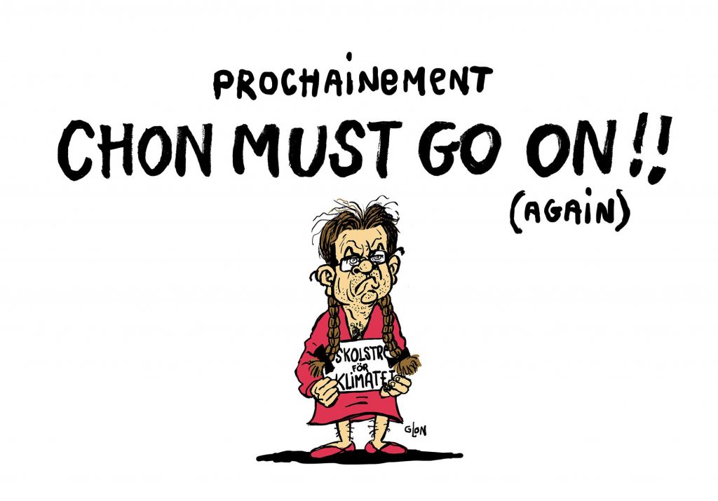 dessin humoristique de Glon sur Jean-Luc Mélenchon et Greta Thunberg