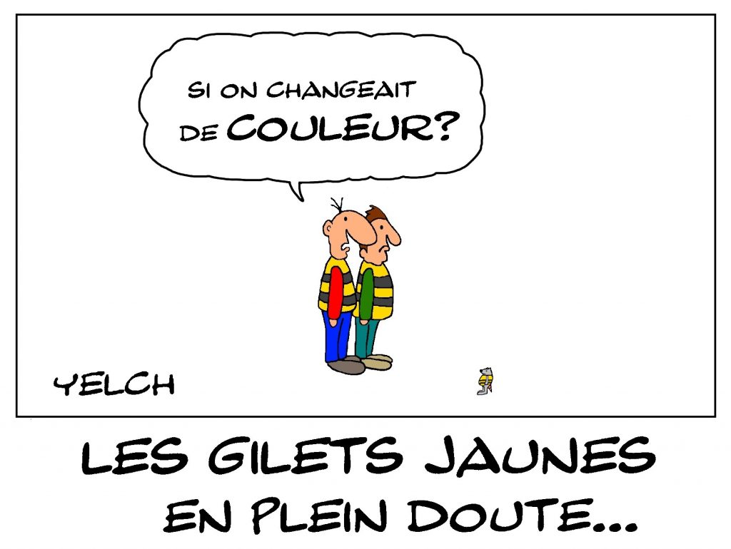 dessin de Yelch sur les gilets jaunes