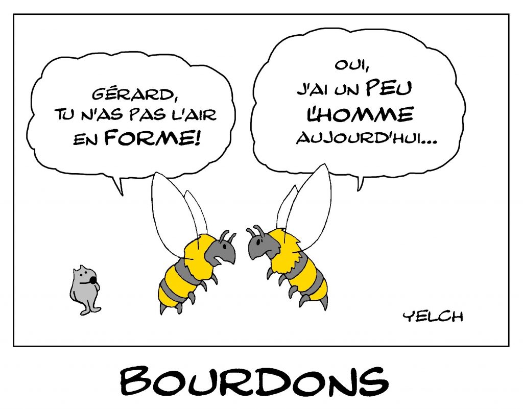 dessin de Yelch sur le bourdon et les bourdons