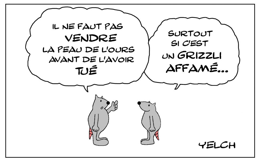 dessin de Yelch dessin de Yelch sur la peau de l’ours et les grizzlis