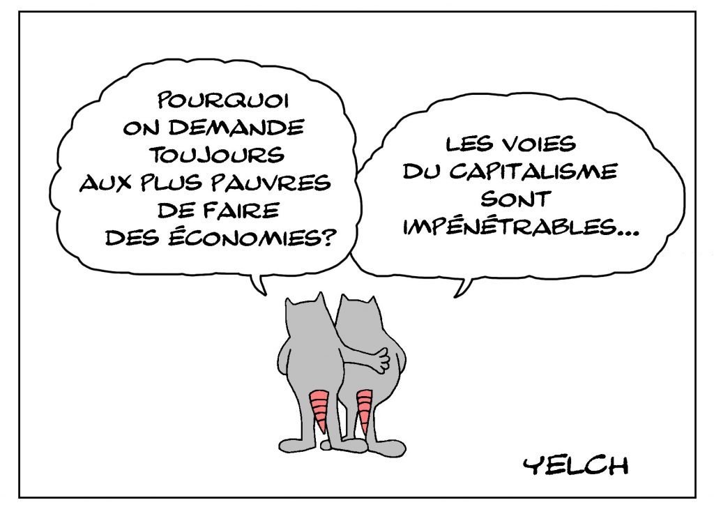 dessin de Yelch sur le capitalisme, les économies et la pauvreté