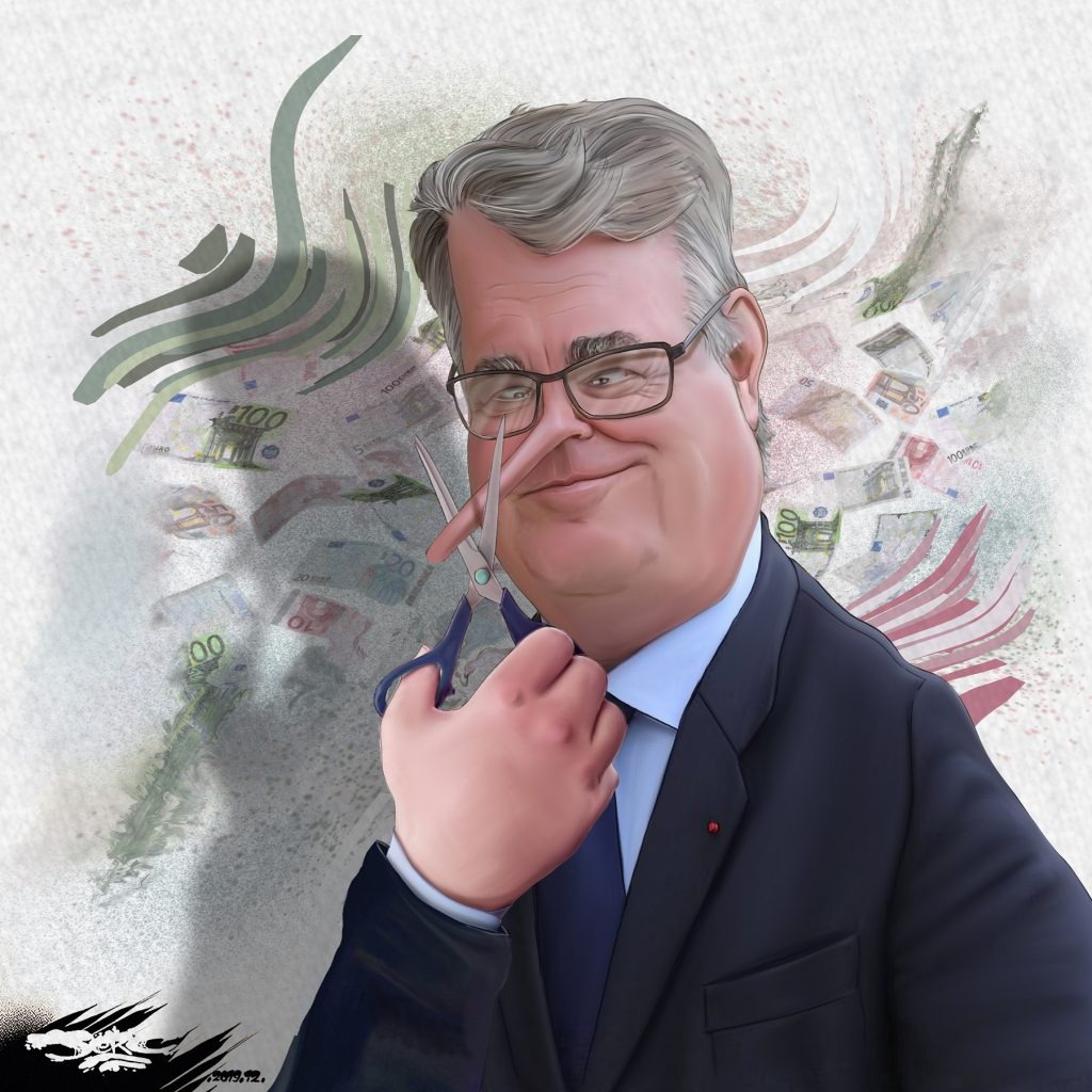 dessin d’actualité humoristique de Jerc sur la démission de Jean-Paul Delevoye