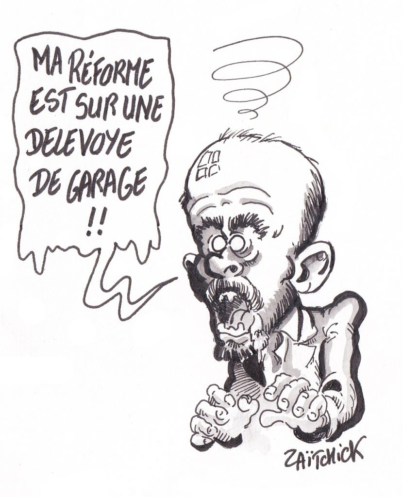 Dessin de Zaïtchick sur Édouard Philippe confronté à la démission de Jean-Paul Delevoye