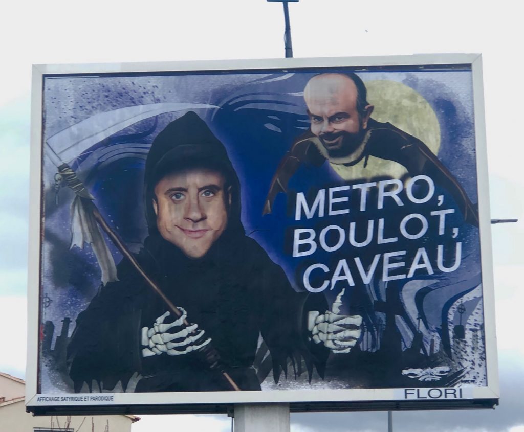 dessin d’actualité humoristique de Jerc sur Emmanuel Macron en fossoyeur et Édouard Philippe