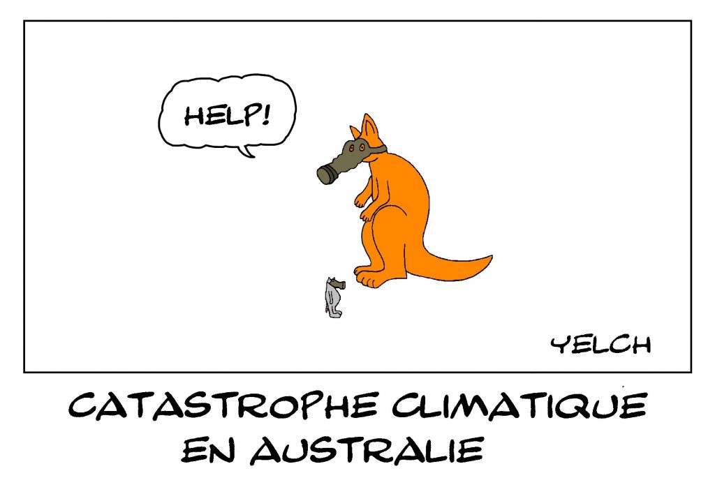 dessin de Yelch sur les incendies en Australie