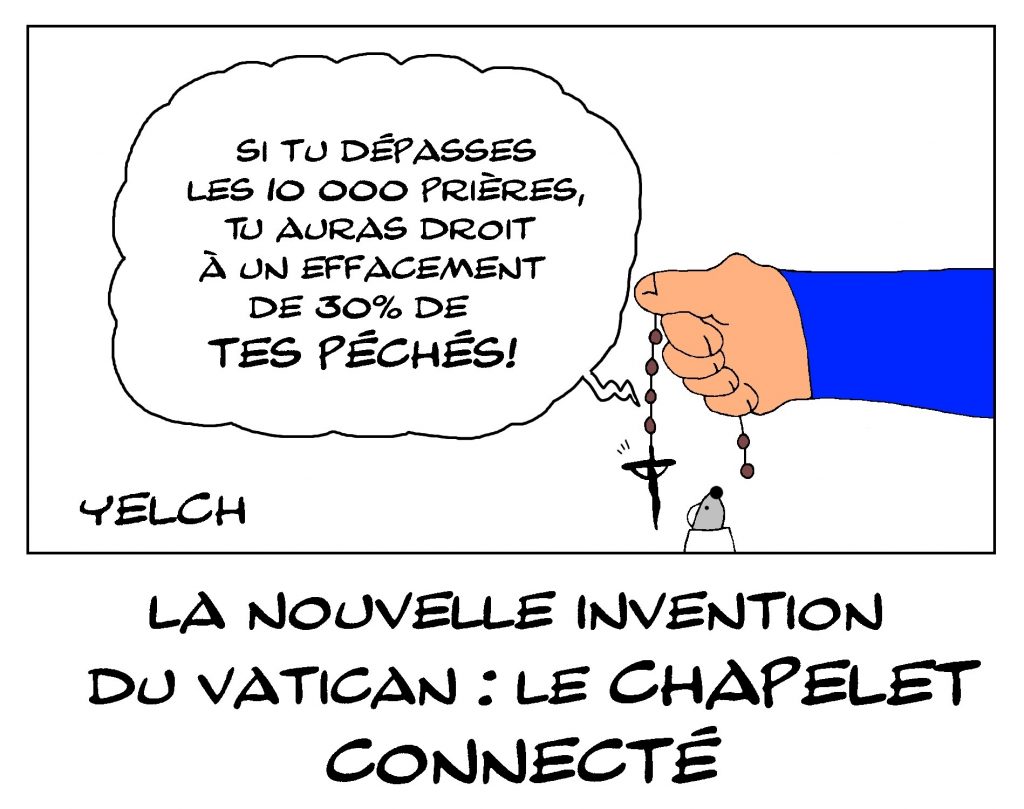 dessin de Yelch sur le chapelet connecté