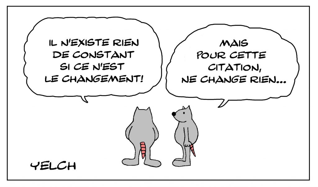 dessin de Yelch sur le changement et la constance