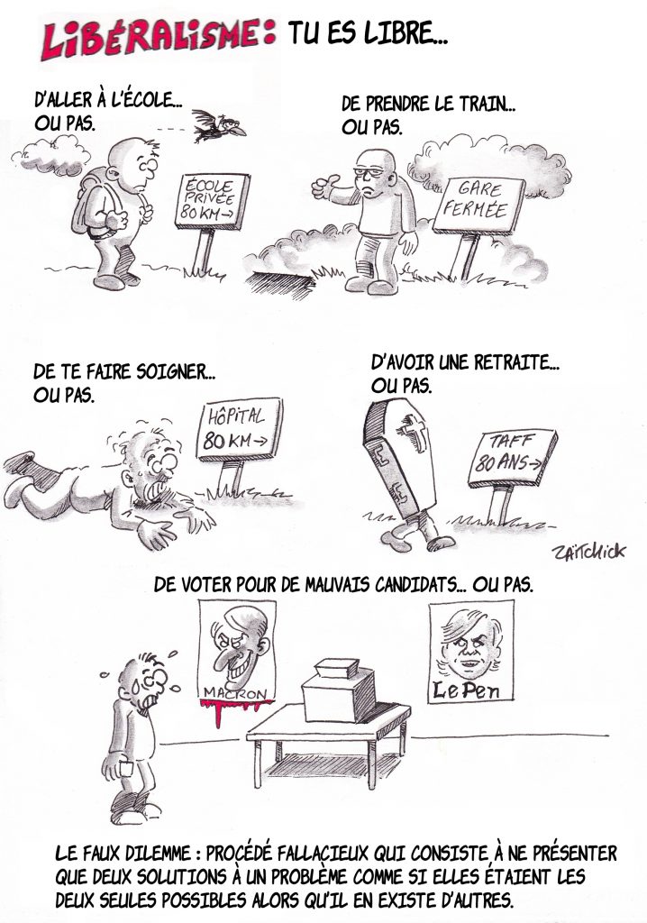 dessin de Zaïtchick sur les effets pervers du libéralisme