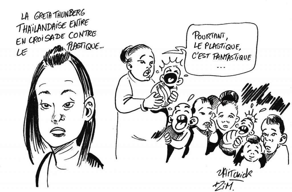 dessin humoristique de Zaïtchick sur la Greta Thunberg thaïlandaise