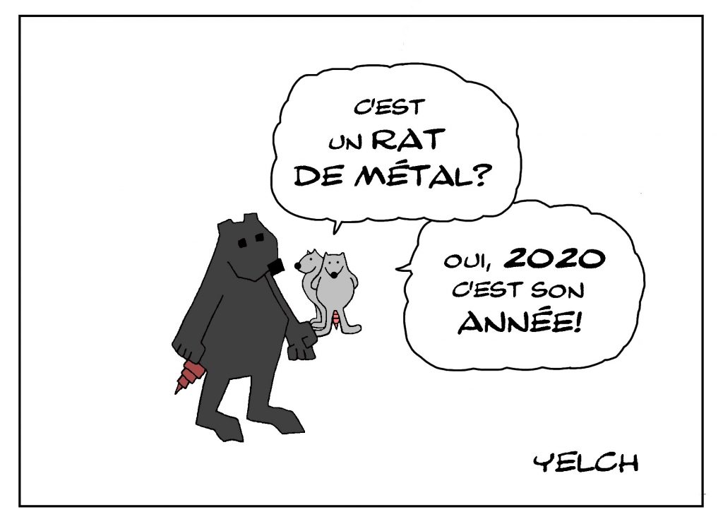 dessin de Yelch sur le nouvel an chinois et l’année du rat de métal