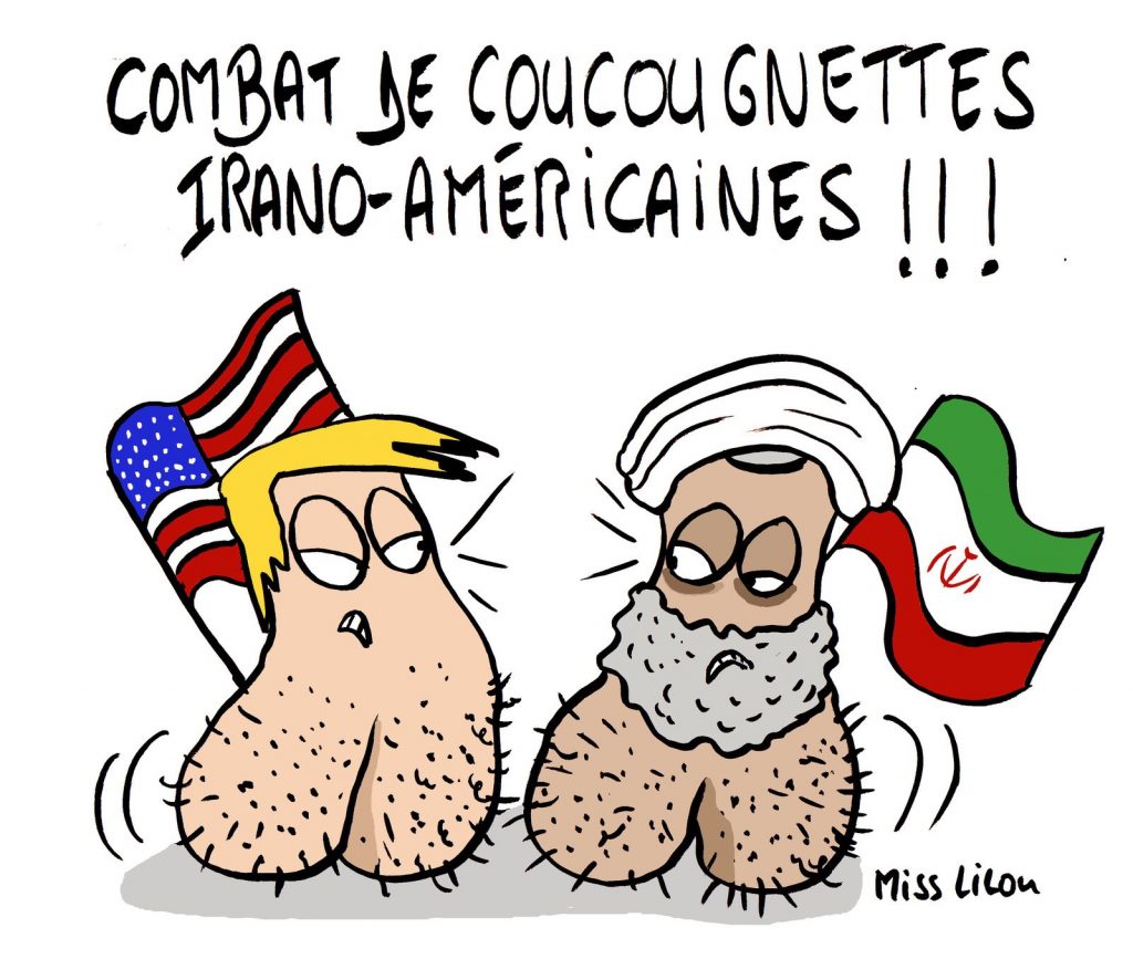 dessin de Miss Lilou sur les tensions entre l’Iran et les États-Unis