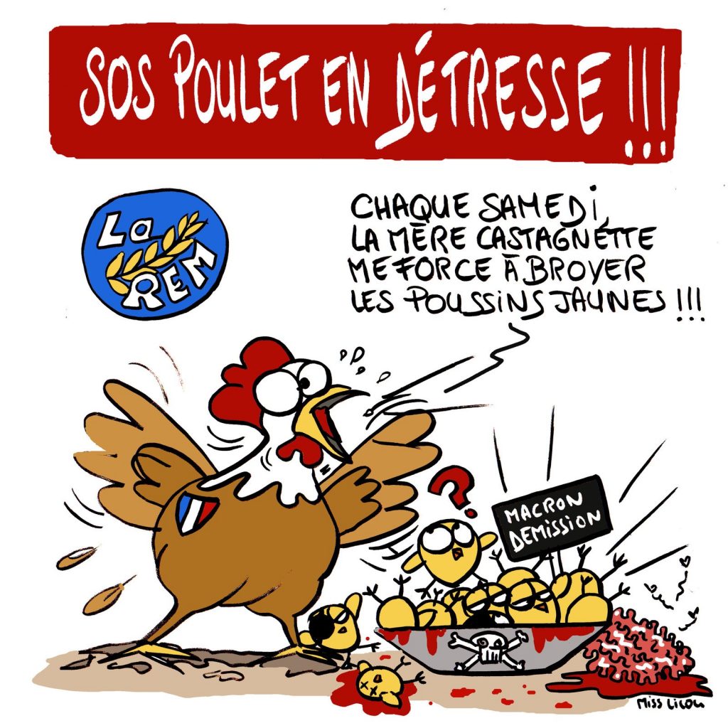 dessin de Miss Lilou sur les forces de l’ordre et la violente répression des manifestations en France