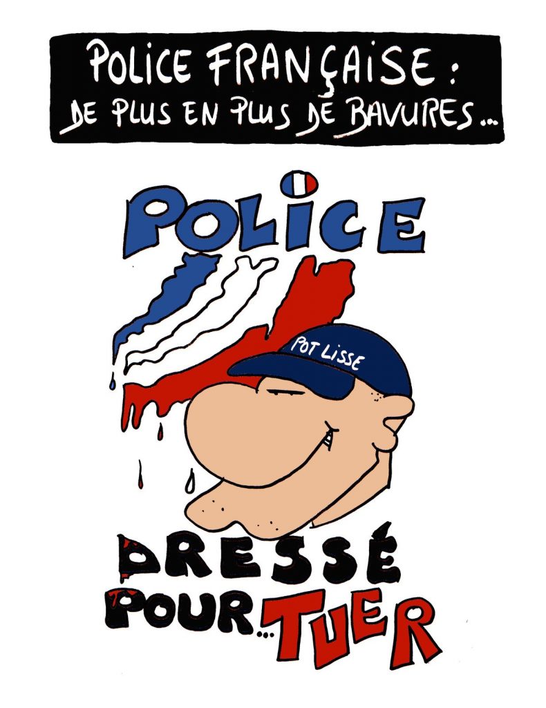 dessin de Miss Lilou sur la multiplication des bavures et violences policières