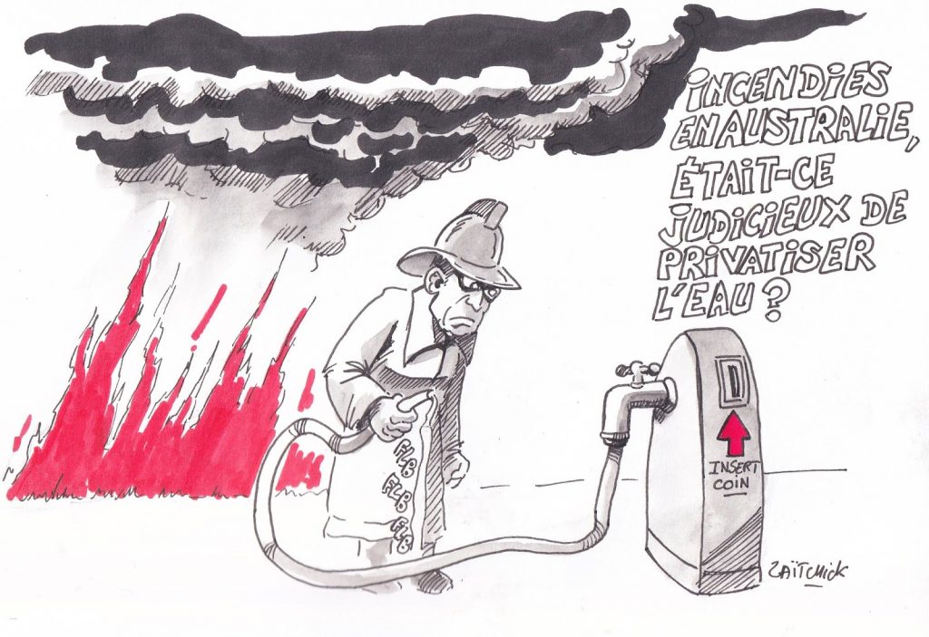 dessin de Zaïtchick sur les incendies en Australie