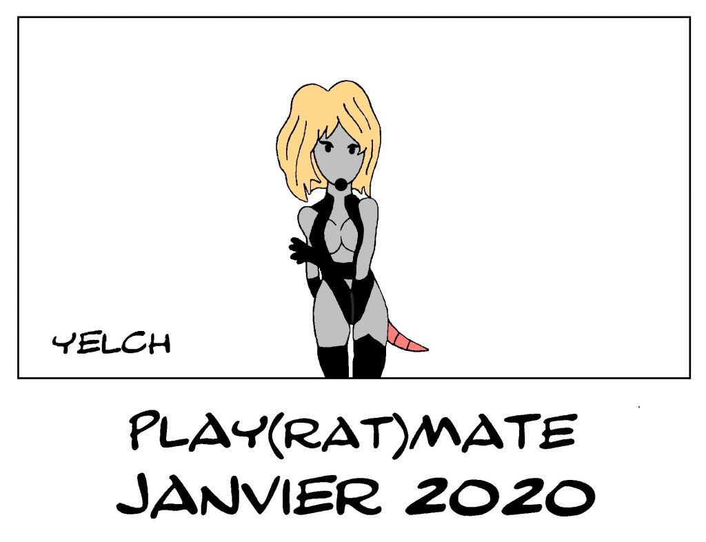 dessin de Yelch sur la playmate du mois de janvier 2020