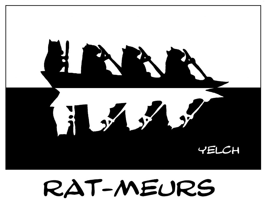 dessin de Yelch sur des rats rameurs